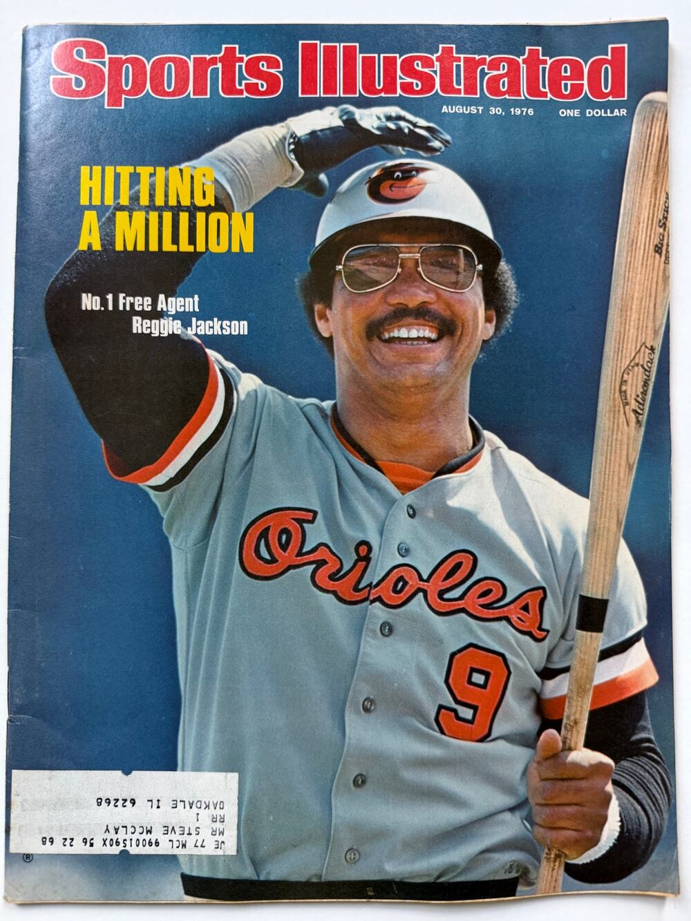 1976 Sports Illustrated Reggie Jackson Magazine, Baltimore Orioles, NY Yankees
